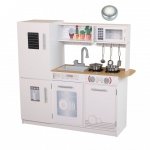 Drewniana kuchnia dla dzieci światło led + garnki ECOTOYS