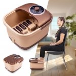 Wodny masażer do stóp inSPORTline Kubispa EVO ∙ 10 rolek ∙ ogrzewanie do 42 °C ∙ bąbelki ∙ aromaterapia