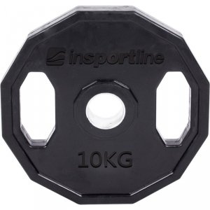 Gumowane obciążenie olimpijskie inSPORTline Ruberton 10 kg ∙ z uchwytami ∙ otwór 50 mm