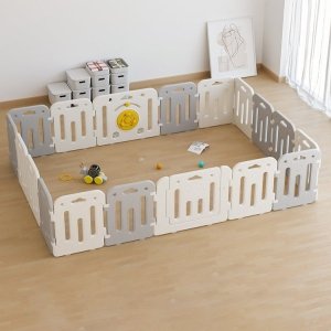 Plastikowy kojec dla niemowląt dziecka inSPORTline Klaudino 16+2 288x208x66 cm