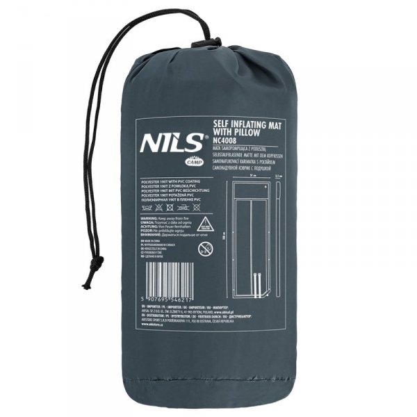 NC4008 ANTRACYT MATA SAMOPOMPUJĄCA Z PODUSZKĄ SKŁADANA NILS CAMP