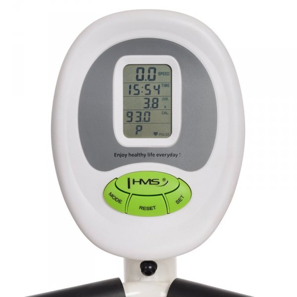 R9259* POZIOMY ROWER STACJONARNY MAGNETYCZNY HMS (9 KG) biało-zielony