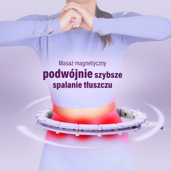 HHM14 HULA HOP VIOLET Z MAGNESAMI I OBCIĄŻNIKIEM + LICZNIK HMS