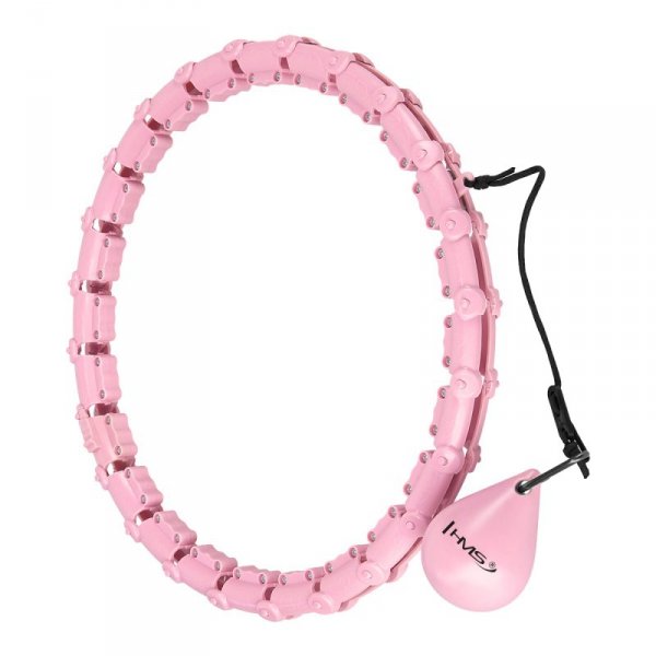 ZESTAW HULA HOP HHW02 LIGHT PINK Z WYPUSTKAMI I OBCIĄŻNIKIEM HMS + PAS BR163 RED