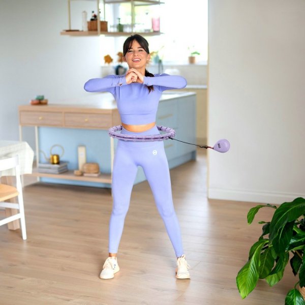 ZESTAW HULA HOP OHA02 VIOLET Z WYPUSTKAMI I OBCIĄŻNIKIEM ONE FITNESS + PAS BR160