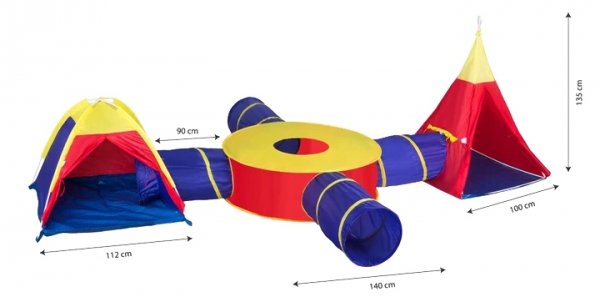 Zestaw namiotów dla dzieci 7w1 domki + 4 tunele IPLAY