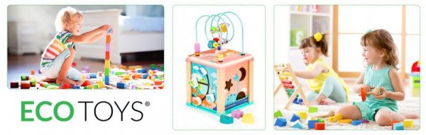 Drewniana kostka edukacyjna,  sorter mula ECOTOYS