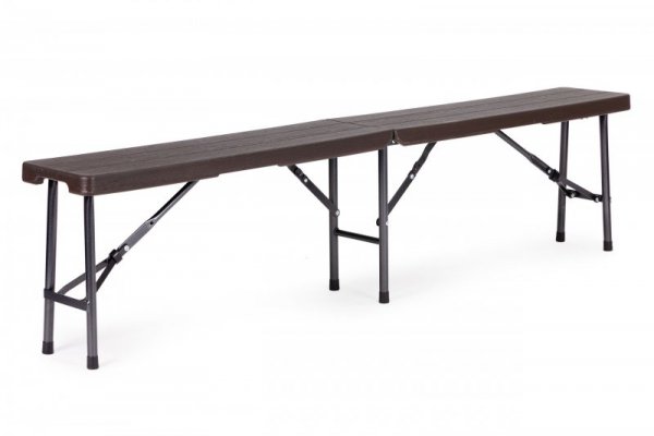 Zestaw cateringowy stół bankietowy 180 cm + 2 ławki brąz ModernHome