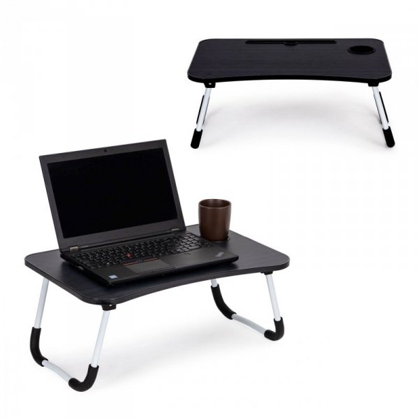 Podstawka pod laptopa stolik do łóżka 60x40 cm czarna ModernHome