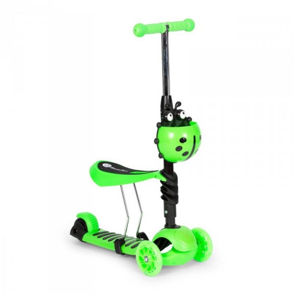 Hulajnoga trójkołowa balansowa led 3w1 świecące kółka - Zielona ECOTOYS