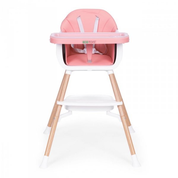 Fotelik krzesełko do karmienia dzieci 2w1 różowy ECOTOYS