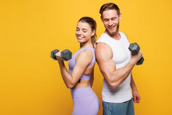 Hantle sześciokątne zestaw 2x2 kg ciężarki do ćwiczeń obciążniki fitness szare ModernHome