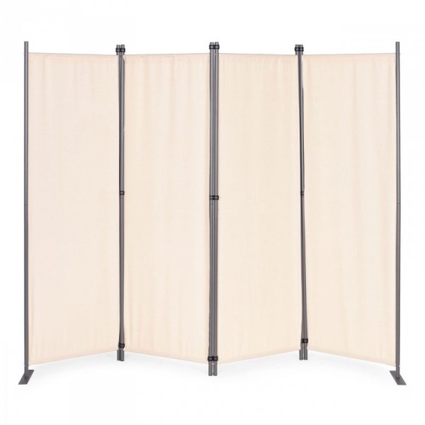 Składany parawan ogrodowy pokojowy 4-panelowy 167x216 cm beżowy MultiGarden
