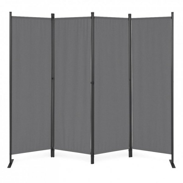 Składany parawan ogrodowy pokojowy 4-panelowy 167x216 cm szary MultiGarden