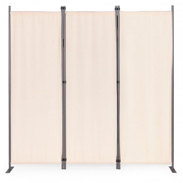 Składany parawan ogrodowy pokojowy 3-panelowy 167x164 cm beżowy MultiGarden