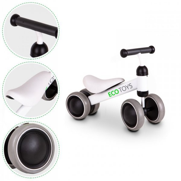 Rowerek biegowy treningowy mini rower dla dzieci biały ECOTOYS