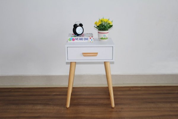 Szafka nocna nowoczesny stolik kawowy biały ModernHome