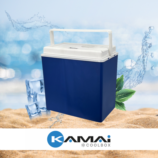 Lodówka samochodowa elektryczna 30L KAMAI ICEGO, zasilanie 12-230V, szara