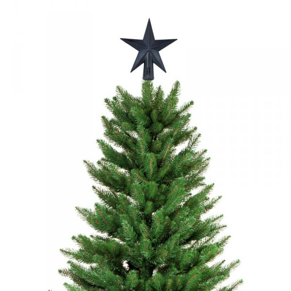 Komplet 19 Bombek Choinkowych Kamai Christmas Decoration® - Kolor Antracyt z Gwiazdą na Czubek