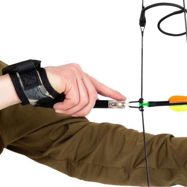 Spust cięciwy łuku na nadgarstek inSPORTline Relero ∙ regulowany ∙ obrót 360° ∙ stal nierdzewna ∙ nylon ∙ waga 90 g