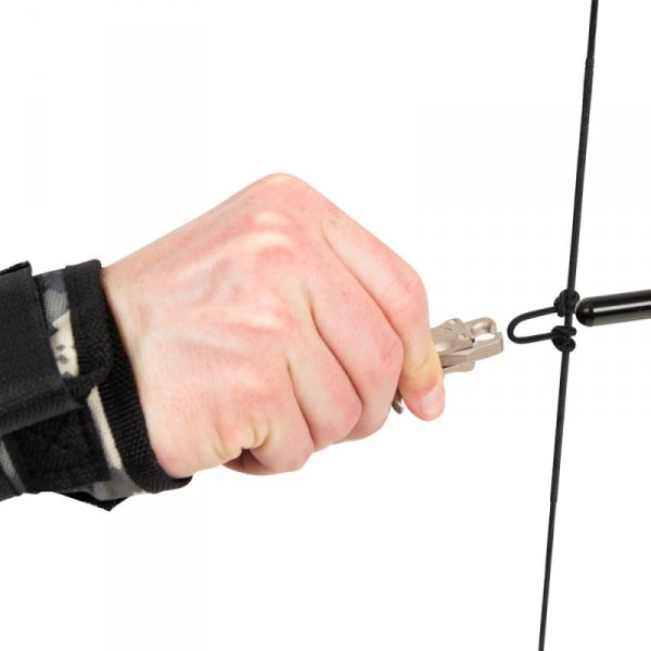 Spust cięciwy łuku na nadgarstek inSPORTline Relero ∙ regulowany ∙ obrót 360° ∙ stal nierdzewna ∙ nylon ∙ waga 90 g