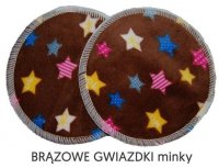 Wkładki laktacyjne 11cm, BRĄZOWE GWIAZDKI minky, 2szt Wkładki laktacyjne 11cm, BRĄZOWE GWIAZDKI minky, 2szt