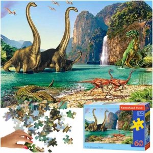 CASTORLAND Puzzle układanka 60el. In the Dinosaurs World - Świat dinozaurów 5+