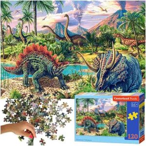 CASTORLAND Puzzle 120 elementów Dinosaur Volcanos - Dinozaury przy wulkanach 6+