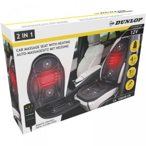 NAKŁADKA NA FOTEL 2W1 MASAŻ PODGRZEWANIE PILOT DUNLOP