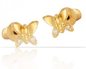 Delikatne kolczyki motylki z kryształkami z kolekcji Classic (P7654AU)