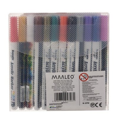 Markery akrylowe- zestaw 12szt. Maaleo 21648