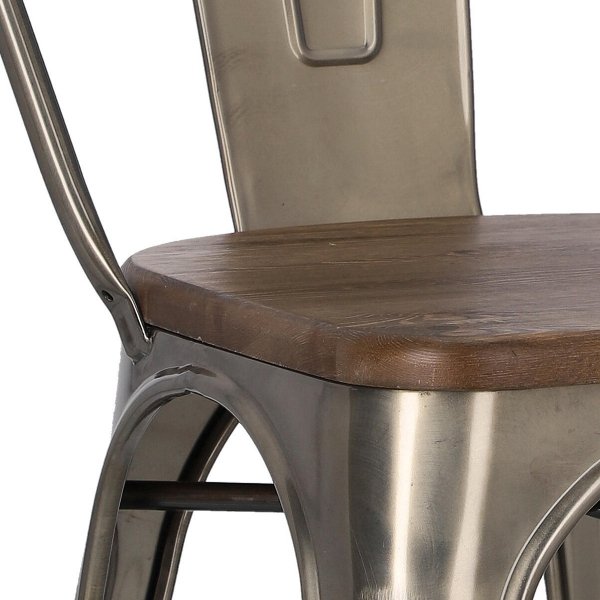 Krzesło Paris Wood metaliczne sosna       orzech