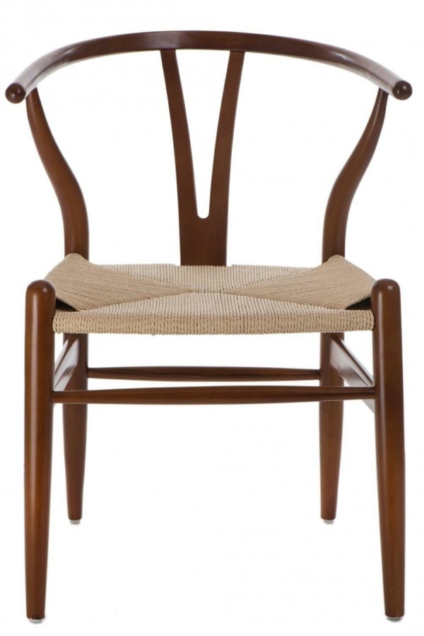 Krzesło Wicker Naturalne brązowe cieme i nspirowane Wishbone