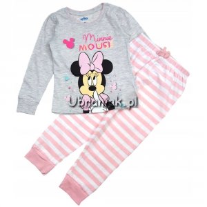 Piżama Myszka Minnie różowo-szara