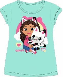 T-shirt Koci Domek Gabi z kotkiem zielony