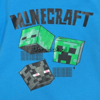 T-shirt Minecraft niebieski