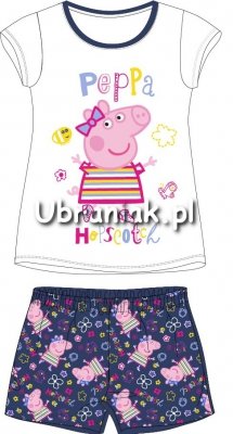 Piżama Świnka Peppa biało-niebieska