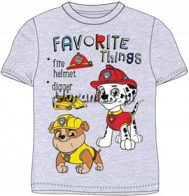 T-shirt Psi Patrol Marshall i Rubble szary