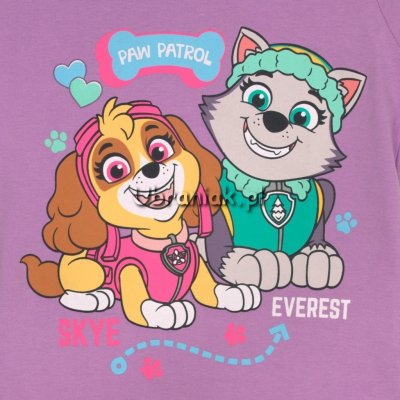 T-shirt Psi Patrol Skye i Everest fioletowy