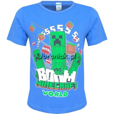 Komplet, piżama Minecraft letnia niebieska 2