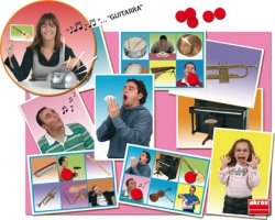 Gra Bingo dla dzieci dźwięki czynności i instrumenty muzyczne