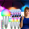 C2_tds0565_Zestaw żarówek kolorowych LED RGB + piloty - 4 szt.