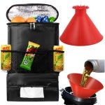 ORGANIZER NA FOTEL SAMOCHODOWY Z TORBĄ TERMICZNĄ TERMICZNY DO SAMOCHODU + LEJEK (X36)