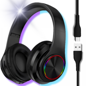 tds0451_Słuchawki bezprzewodowe BLACK LED