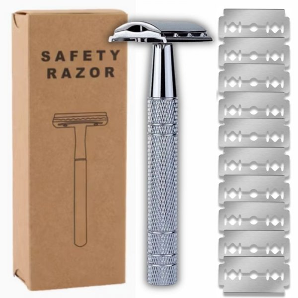 MASZYNKA DO GOLENIA NA ŻYLETKI - METALOWA - TRADYCYJNA + ŻYLETKI 10 SZTUK (tds0676)