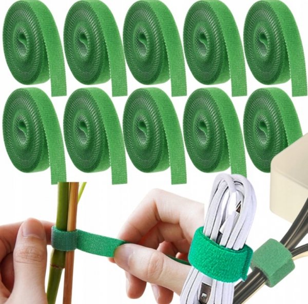 10x RZEP TAŚMA DO KWIATÓW POMIDORÓW WIĄZANIA ROŚLIN KRZEWÓW DRZEWEK KABLI ( tds0521a)