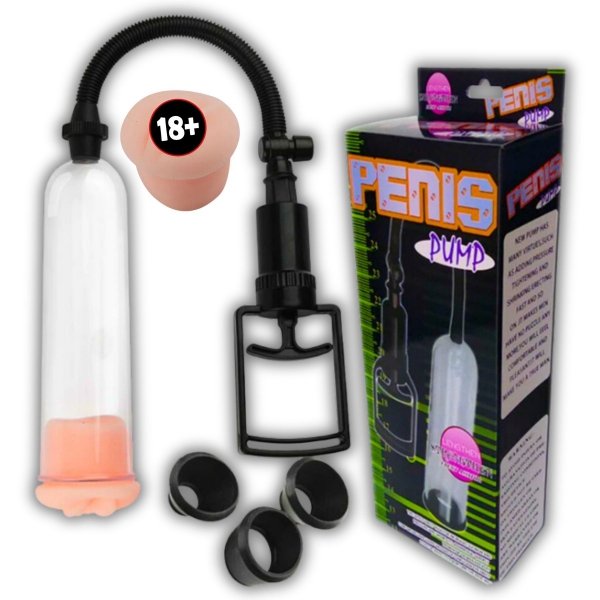 KLASYCZNA POMPKA DO POWIĘKSZANIA PENISA Z POCHWA + 3 USZCZELKI DO POMPKI ( tds0784)
