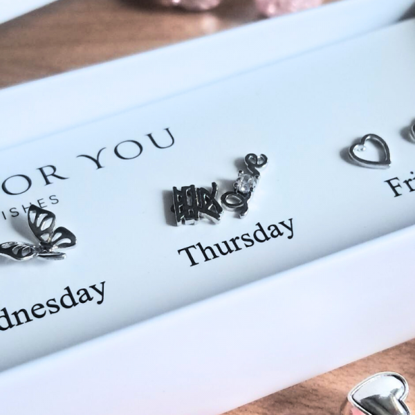 Kolczyki Biżuteria Damska Zestaw Na Prezent Dla Kobiety Dni Tygodnia 5 Par (tds0173)