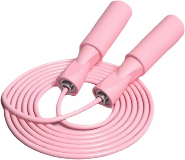 SKAKANKA BOKSERSKA TRENING CARDIO FITNESS RÓŻOWA MIĘKKIE UCHWYTY DLA KOBIET (tds0310b)