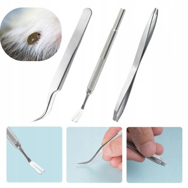 ZESTAW DO USUWANIA WYCIĄGANIA KLESZCZY DLA LUDZI PSA KOTA U PSÓW - XXL (tds0693)